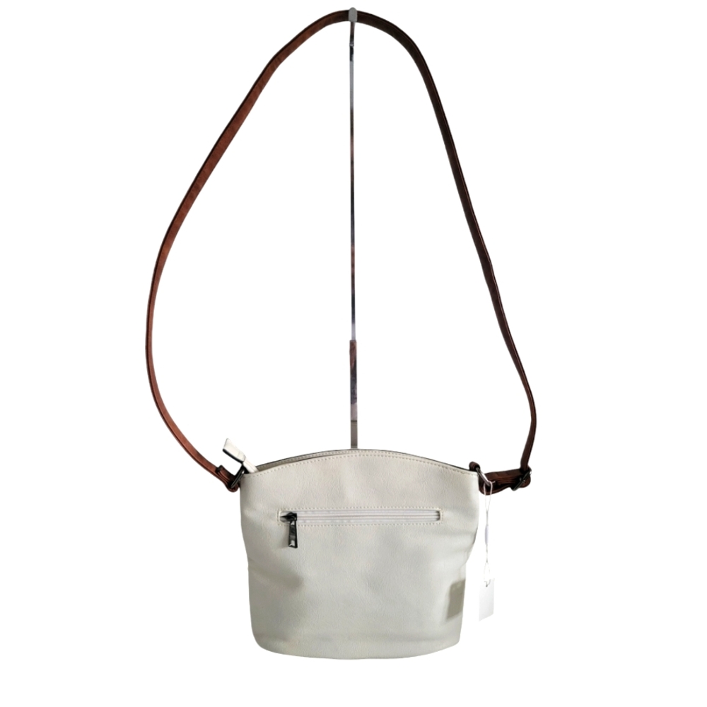 Cluci Amos Triple Pockets Vintage Crossbody Bag Beige & Brown NWT - Picture 6 of 14
